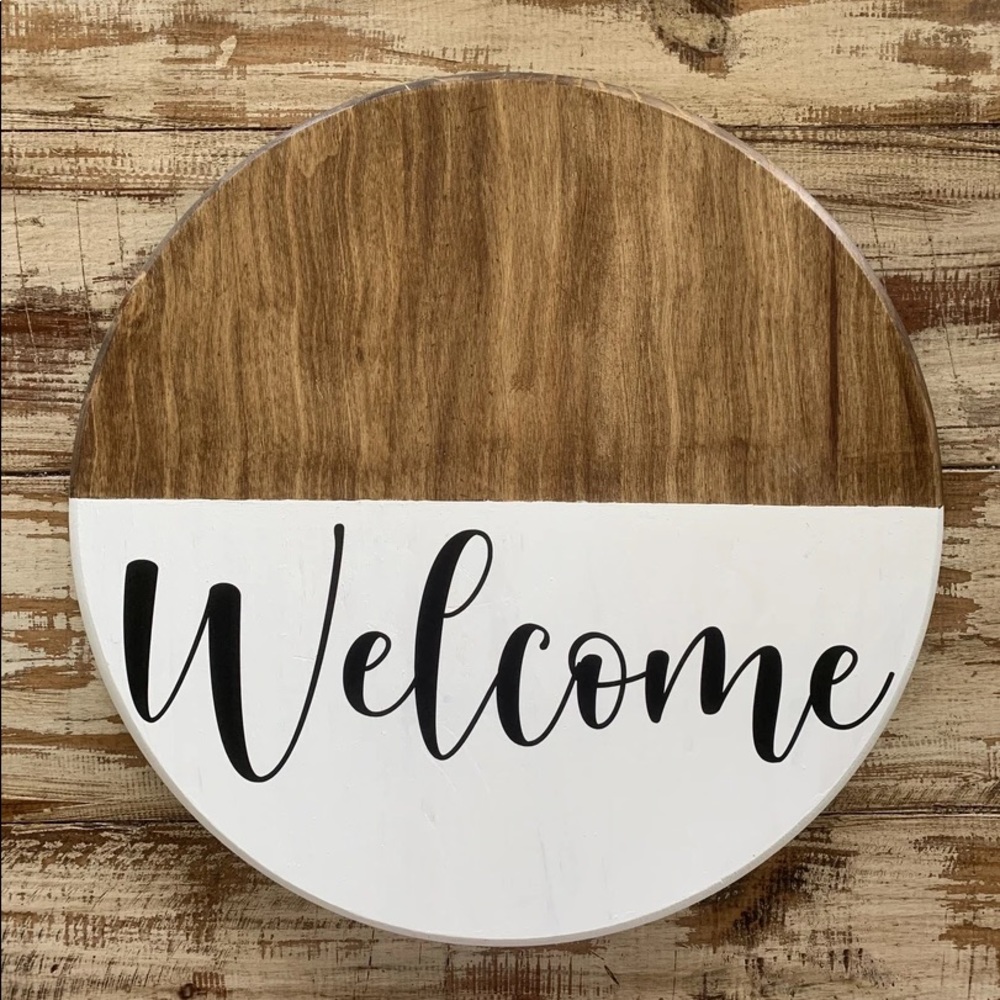 Solid wood Welcome sign